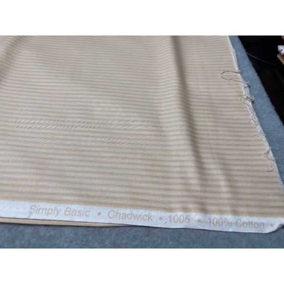 Simply Basic Beige Striped Cotton Fabric 1/2 yard Sewing Quilting Crafting Suppl - Picture 3 of 4